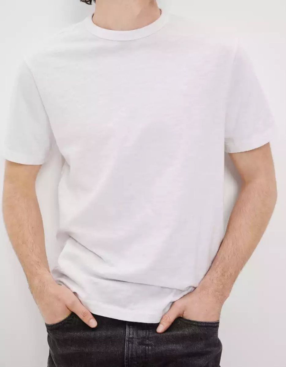 T Shirts American Eagle AE Super Soft Slub Blanche Homme | SCX-26901767